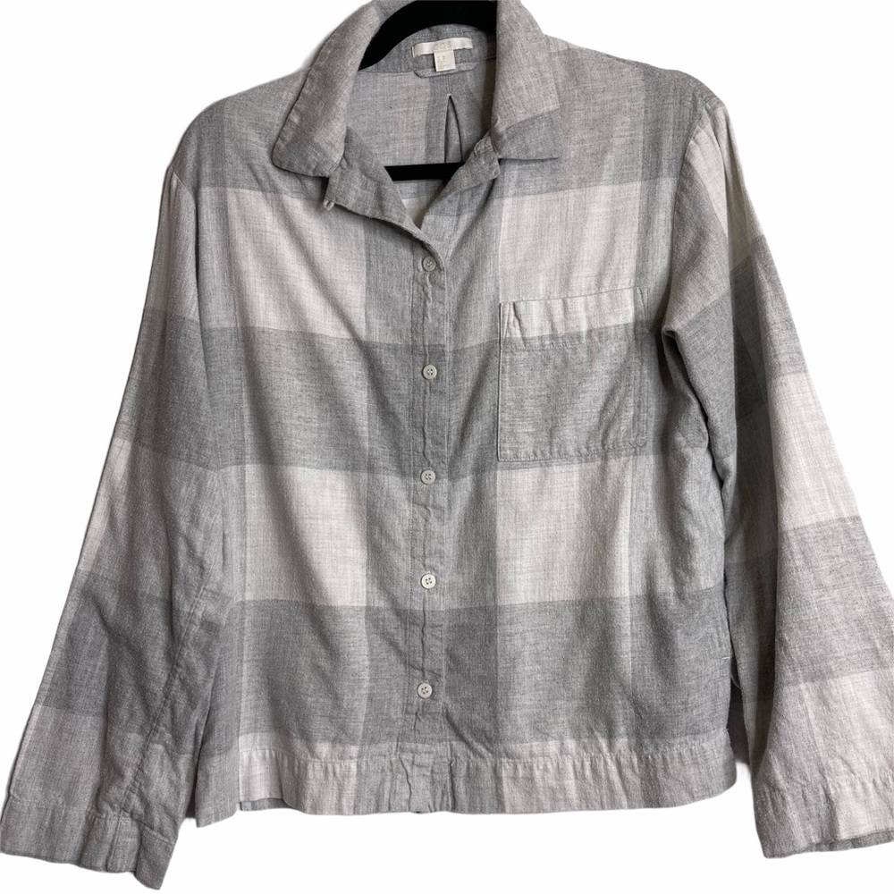 3/15 sale! COS Windowpane Plaid Button Up Top XS - Picture 3 of 11